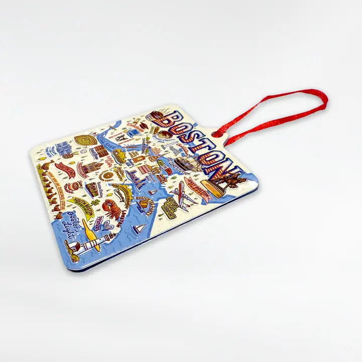 Boston Vintage Map Holiday Ornament