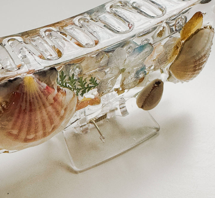 Shell and Flower Clear Claw Clip Summer Collection
