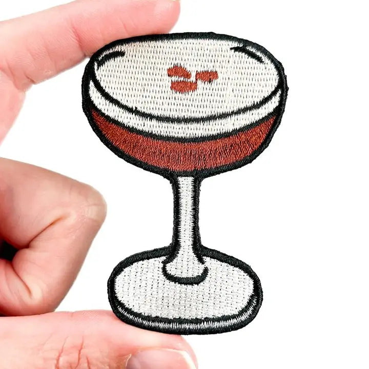 Espresso Martini Embroidered Iron-On Patch Cocktail Lover