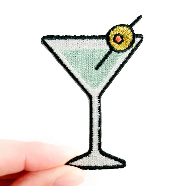 Martini Embroidered Patch | Cocktail Lover Iron On Patch