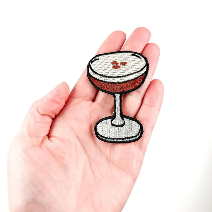 Espresso Martini Embroidered Iron-On Patch Cocktail Lover