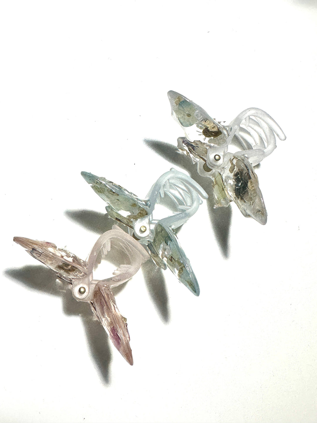 Butterfly Resin Hair Clips With Real Pressed Flowers