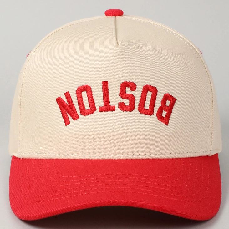 BOSTON Upside Down Two-Tone Trucker Baseball Cap