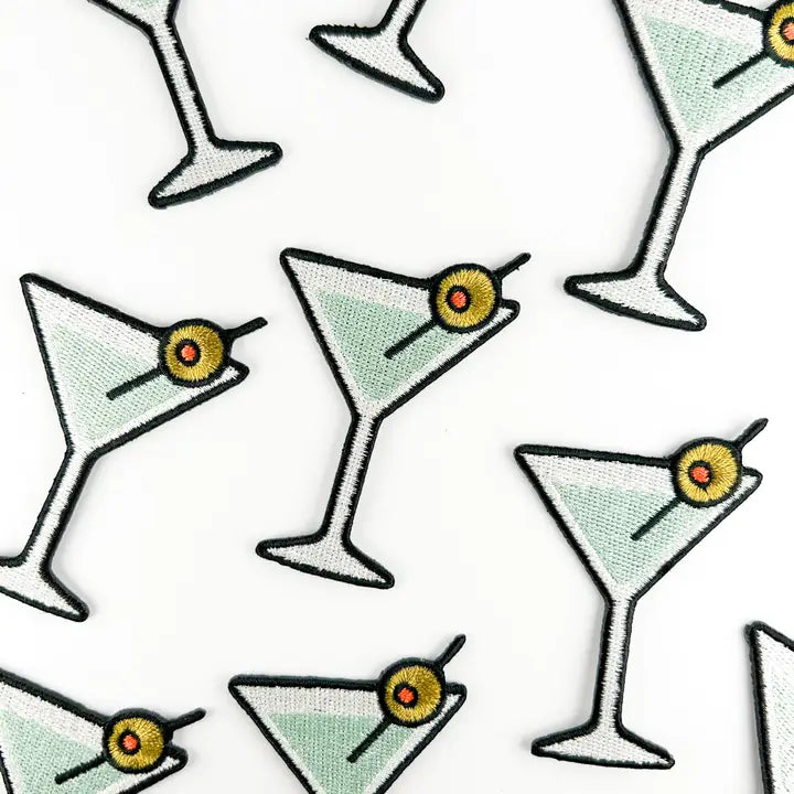 Martini Embroidered Patch | Cocktail Lover Iron On Patch