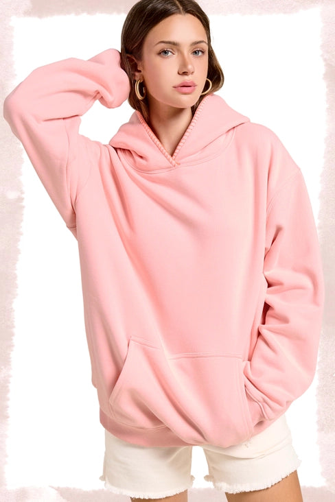 Heavyweight Sweatshirt with Blanket Stitch Hoodie