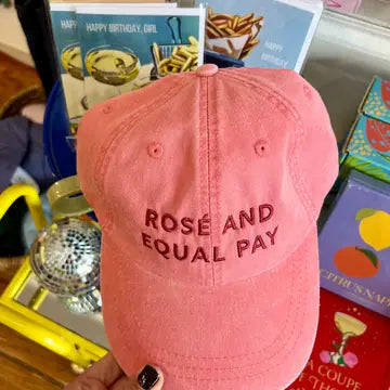 Rosé and Equal Pay Baseball Hat - Wine Lover Gifts