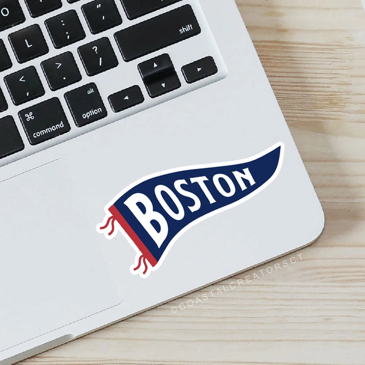Boston Flag Pennant Laptop Water Bottle Sticker