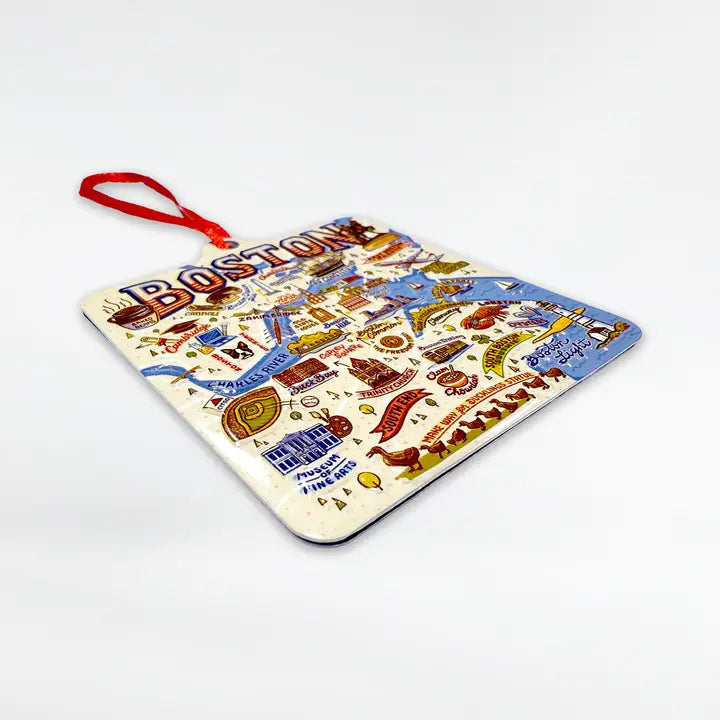 Boston Vintage Map Holiday Ornament