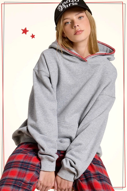 Heavyweight Sweatshirt with Blanket Stitch Hoodie