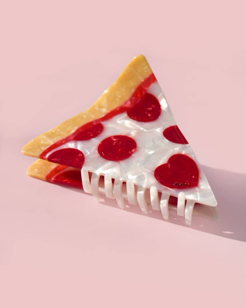 Pizza Slice Claw Clip// Cellulose Acetate: Medium Slice
