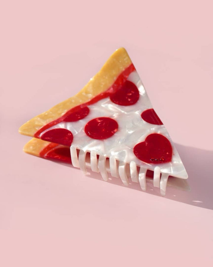 Pizza Slice Claw Clip// Cellulose Acetate: Medium Slice