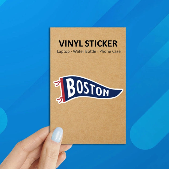 Boston Flag Pennant Laptop Water Bottle Sticker