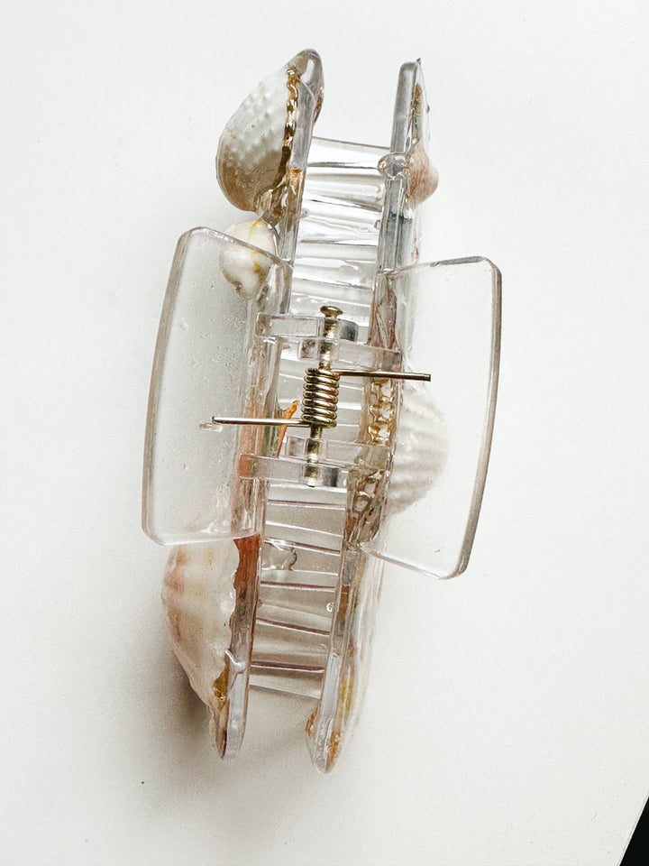 Shell and Flower Clear Claw Clip Summer Collection